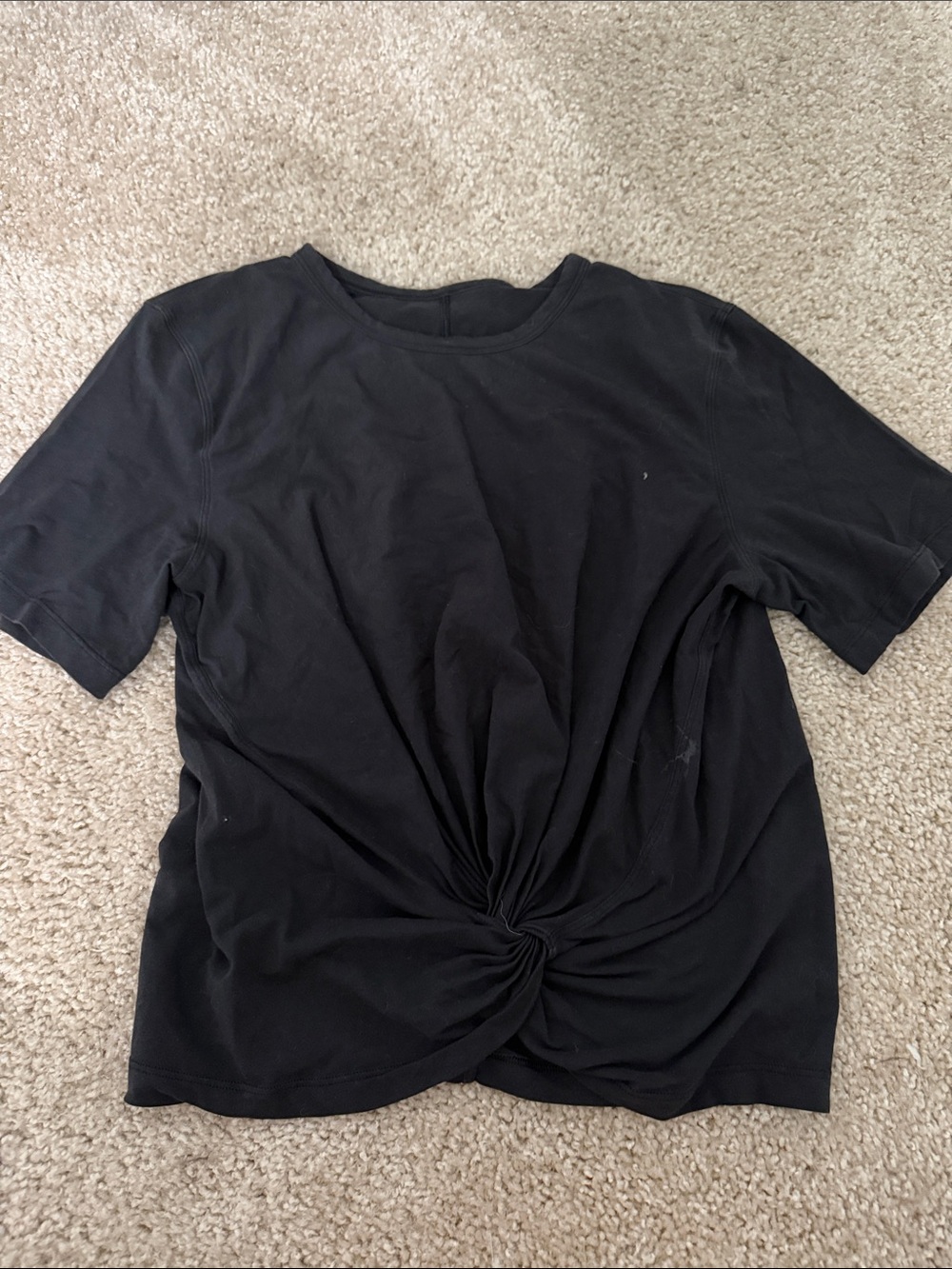 lululemon athletica Black Short Sleeve Twist Front Tee